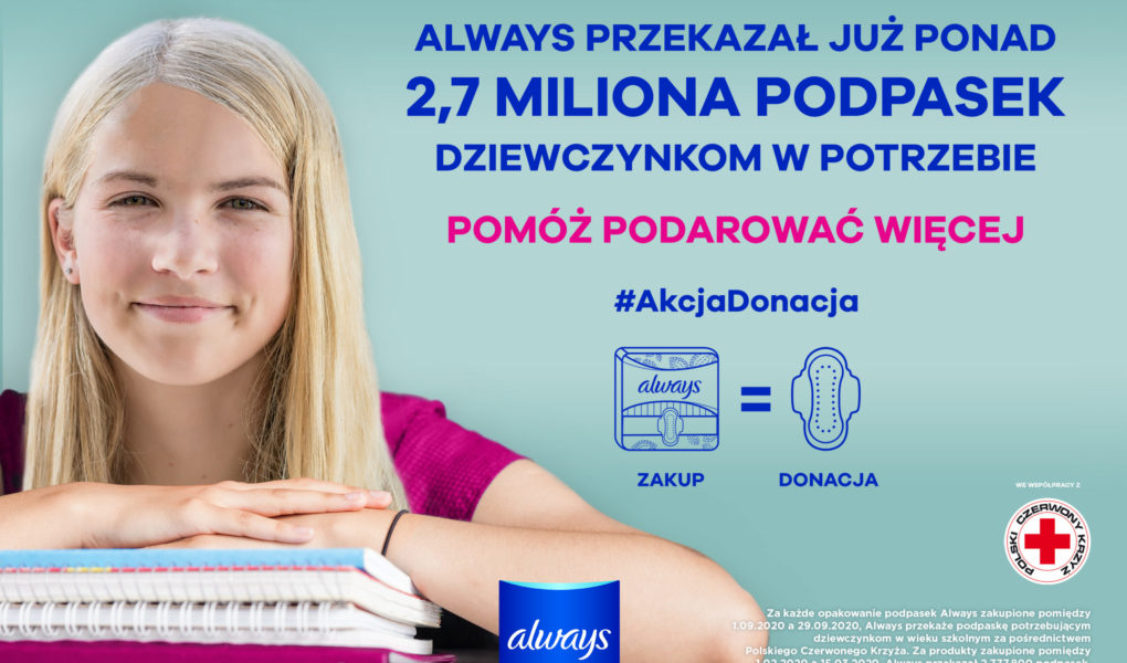 Pomóż podarować więcej w ramach drugiej edycji kampanii Always #AKCJADONACJA