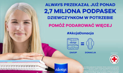 Pomóż podarować więcej w ramach drugiej edycji kampanii Always #AKCJADONACJA